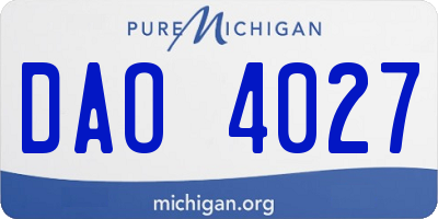 MI license plate DAO4027