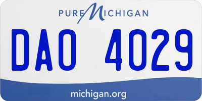 MI license plate DAO4029