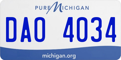 MI license plate DAO4034