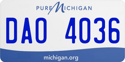 MI license plate DAO4036