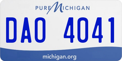 MI license plate DAO4041