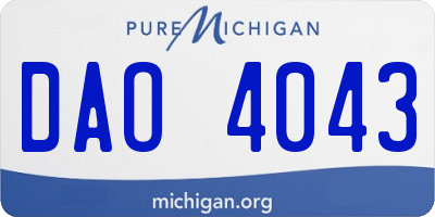 MI license plate DAO4043