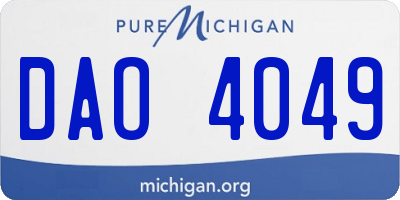 MI license plate DAO4049
