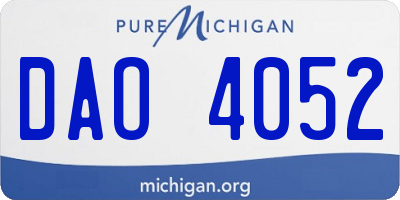 MI license plate DAO4052