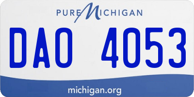 MI license plate DAO4053