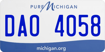 MI license plate DAO4058