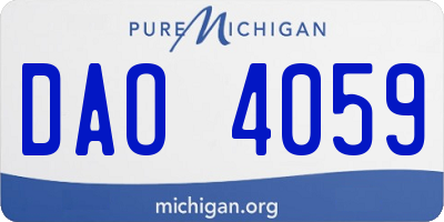 MI license plate DAO4059