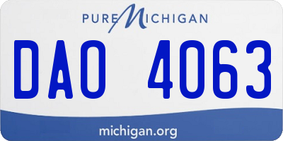 MI license plate DAO4063