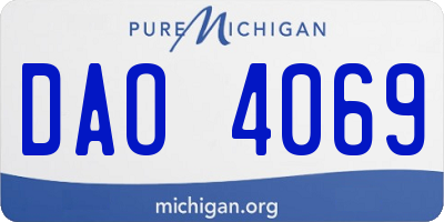 MI license plate DAO4069