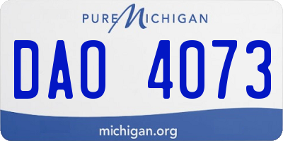 MI license plate DAO4073