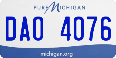 MI license plate DAO4076