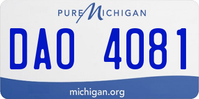 MI license plate DAO4081