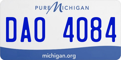 MI license plate DAO4084