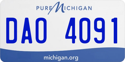 MI license plate DAO4091
