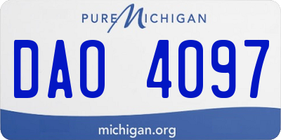 MI license plate DAO4097