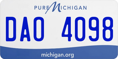 MI license plate DAO4098