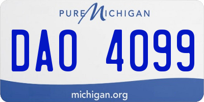 MI license plate DAO4099