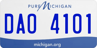 MI license plate DAO4101