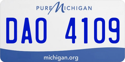 MI license plate DAO4109