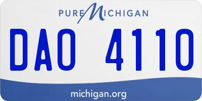 MI license plate DAO4110