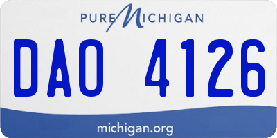 MI license plate DAO4126