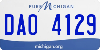 MI license plate DAO4129