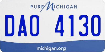 MI license plate DAO4130