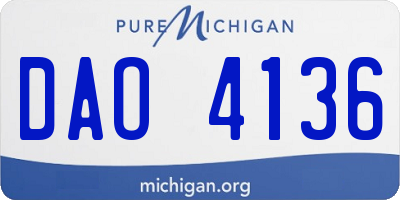 MI license plate DAO4136