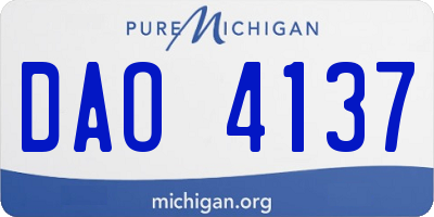 MI license plate DAO4137
