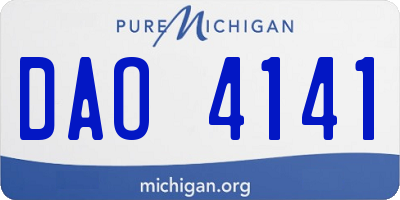 MI license plate DAO4141