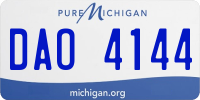 MI license plate DAO4144
