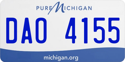 MI license plate DAO4155