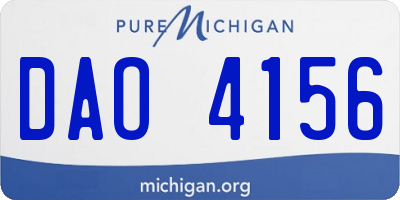 MI license plate DAO4156