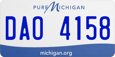 MI license plate DAO4158