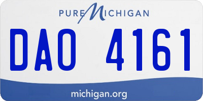 MI license plate DAO4161