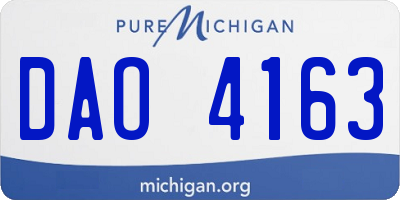 MI license plate DAO4163