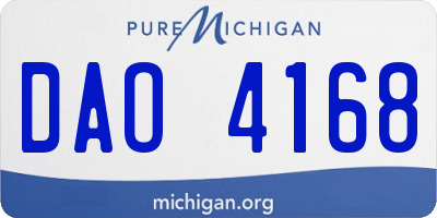 MI license plate DAO4168