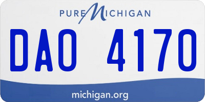 MI license plate DAO4170