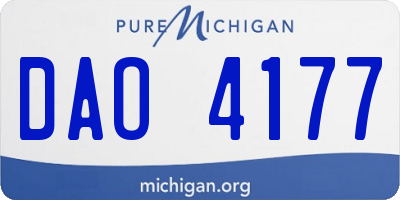MI license plate DAO4177