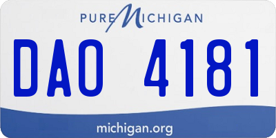 MI license plate DAO4181