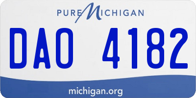 MI license plate DAO4182