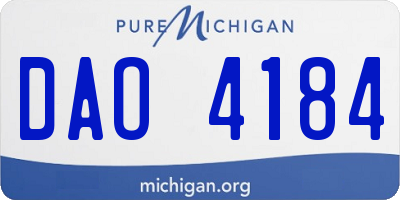 MI license plate DAO4184