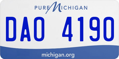 MI license plate DAO4190