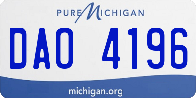 MI license plate DAO4196