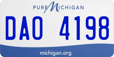 MI license plate DAO4198