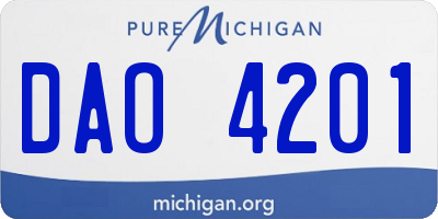 MI license plate DAO4201