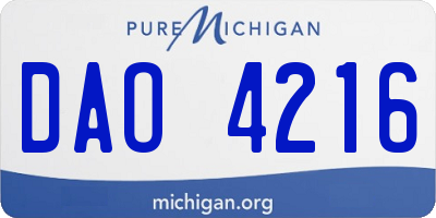 MI license plate DAO4216