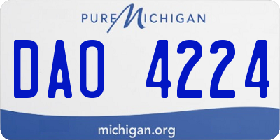 MI license plate DAO4224