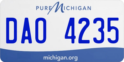 MI license plate DAO4235