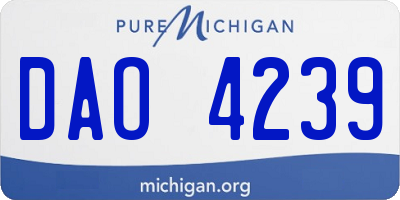 MI license plate DAO4239
